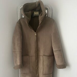 Suede/ sheerling lined coat